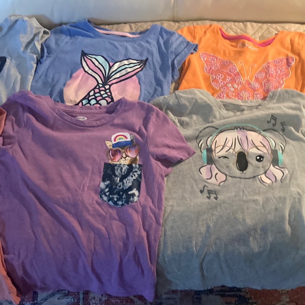 Lot 8 Girls S/S T-shirts Size 7/8 Back to School